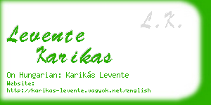 levente karikas business card