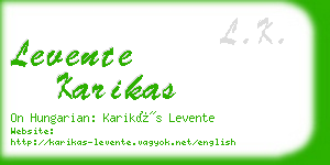 levente karikas business card